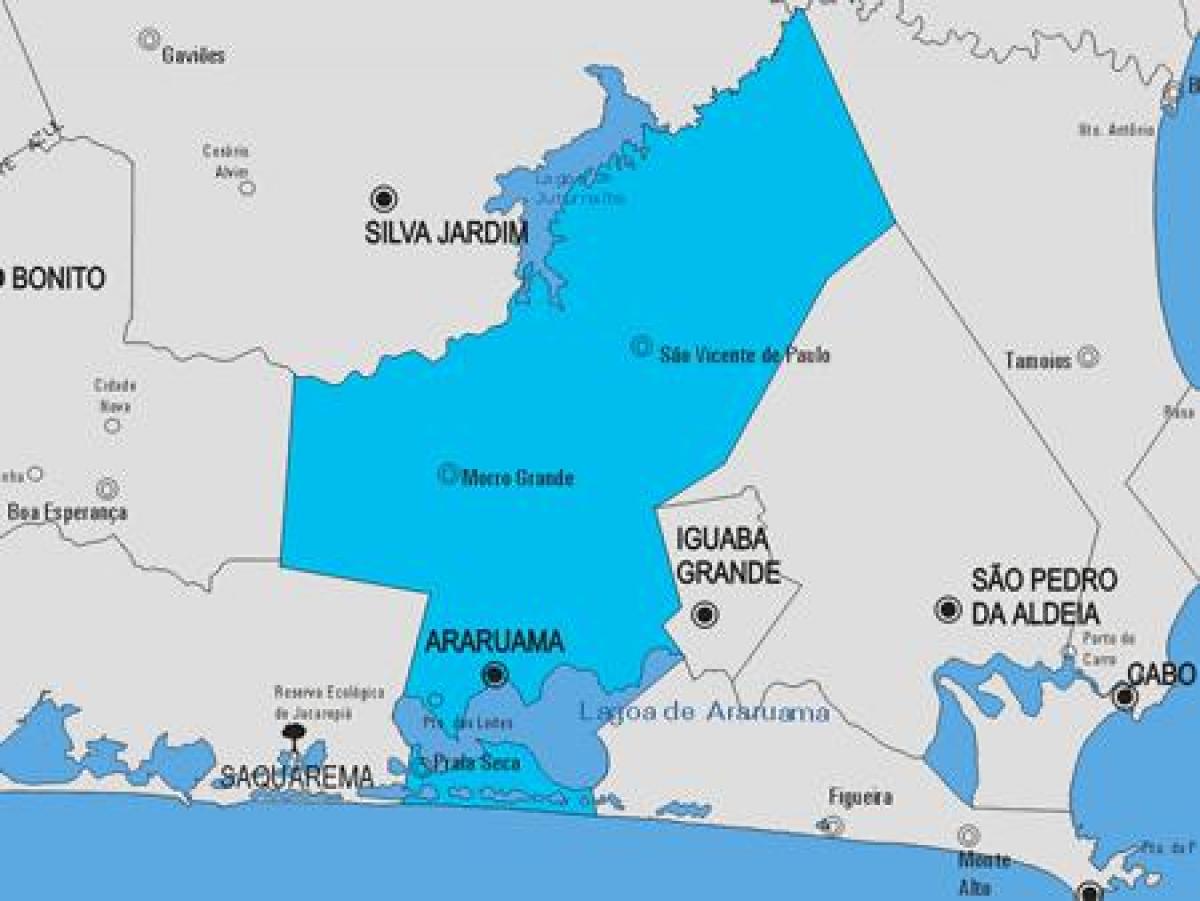 Map de Araruama minisipalite a