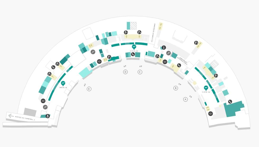 Kat jeyografik nan ayewopò Galeão Tèminal 1 Nivo 1