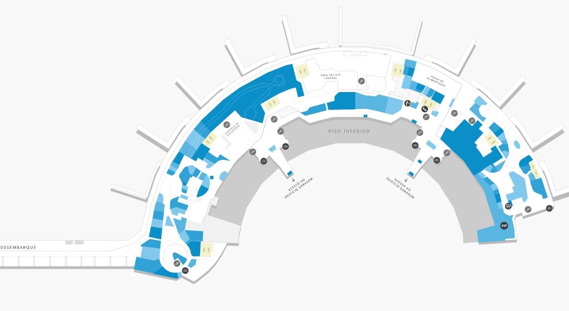 Kat jeyografik nan ayewopò Galeão Tèminal 2 Nivo 1