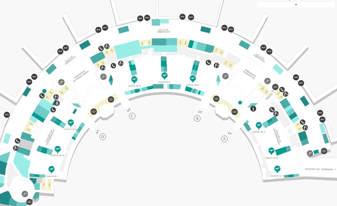 Kat jeyografik nan ayewopò Galeão Tèminal 2 Nivo 3