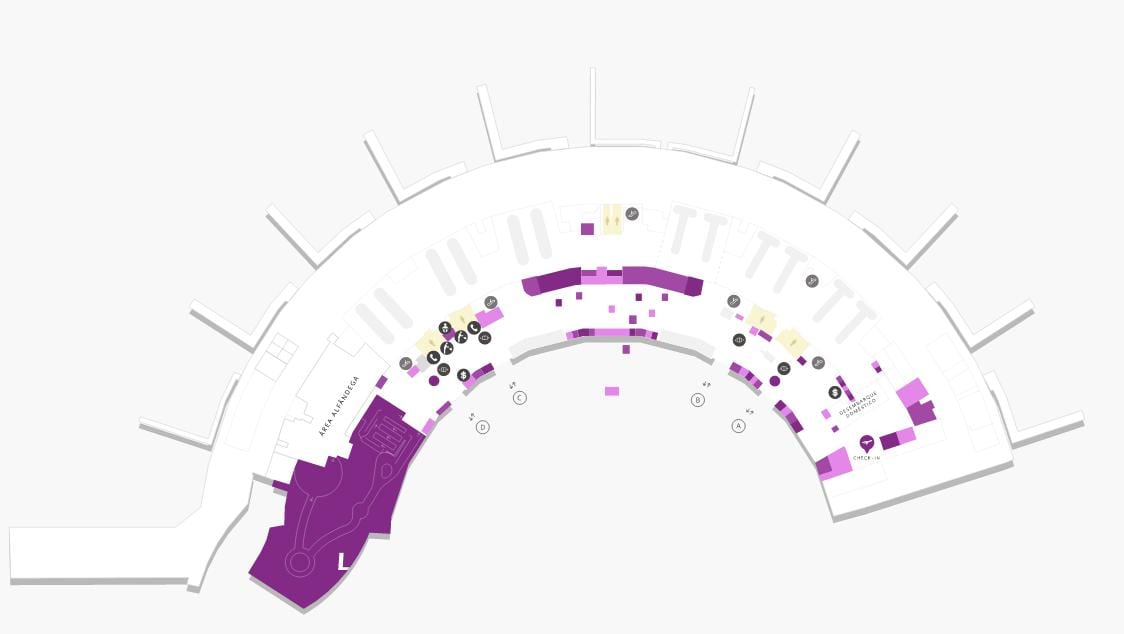 Kat jeyografik nan ayewopò Galeão Tèminal 2 Nivo 0