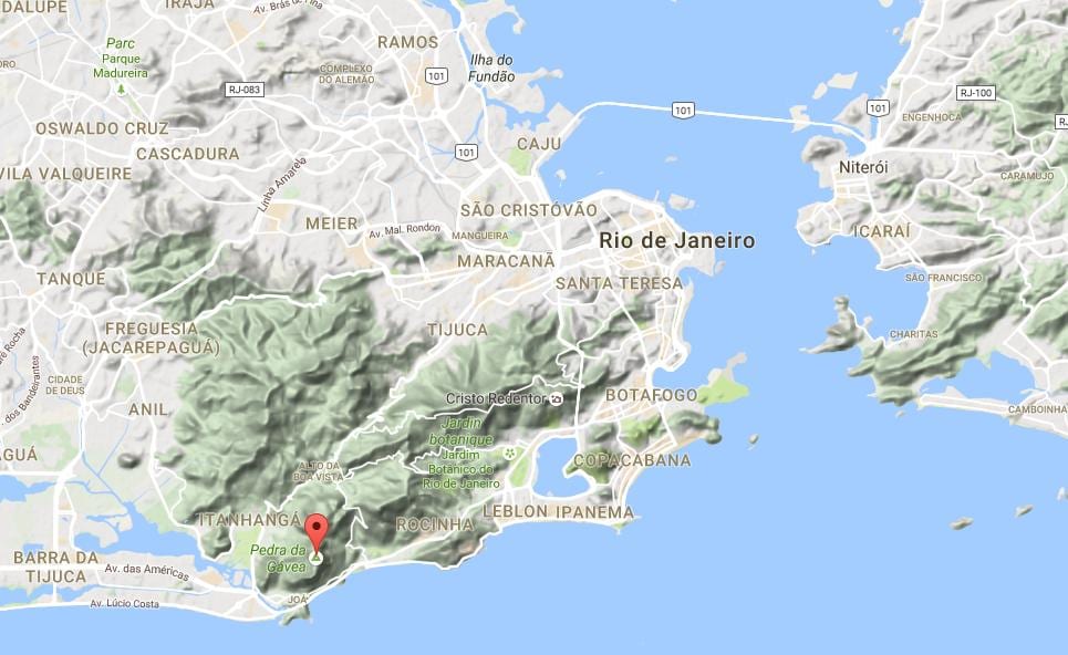 Kat jeyografik nan da Pedra Gávea