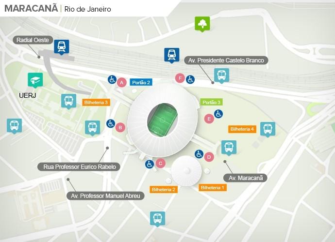 Kat jeyografik nan estad Maracanã accès