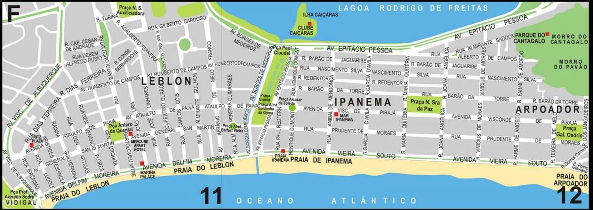 Kat jeyografik nan plaj la Ipanema