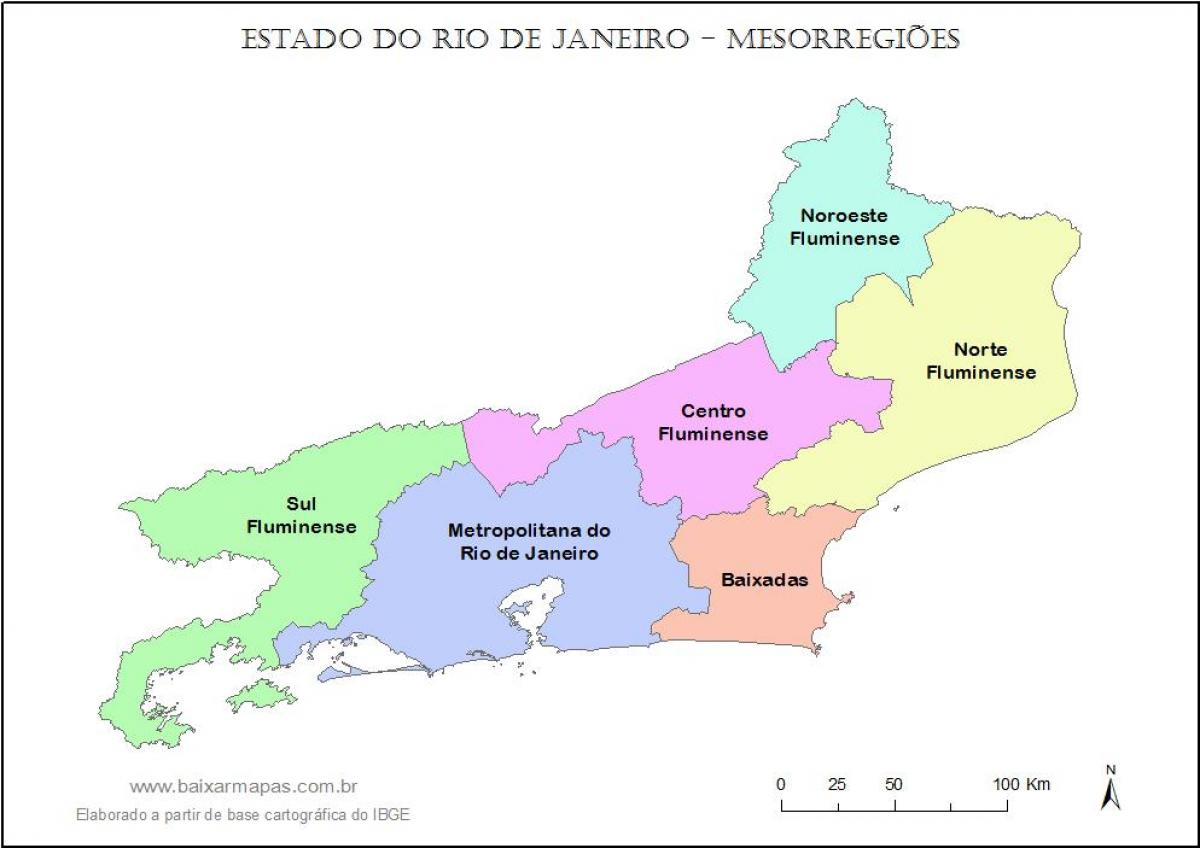 Kat jeyografik nan mesoregions Rio de Janeiro
