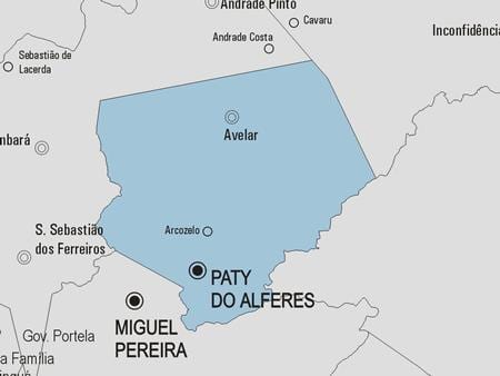 Kat jeyografik nan Paty a, fè Alferes minisipalite a