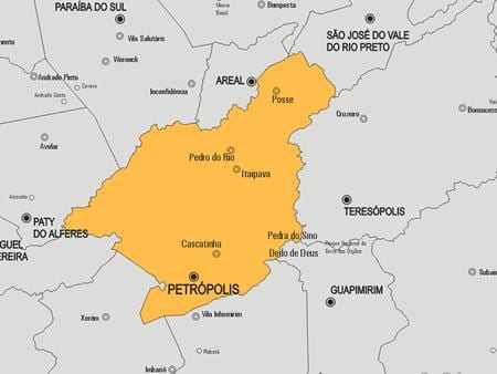 Kat jeyografik nan Petrópolis minisipalite a