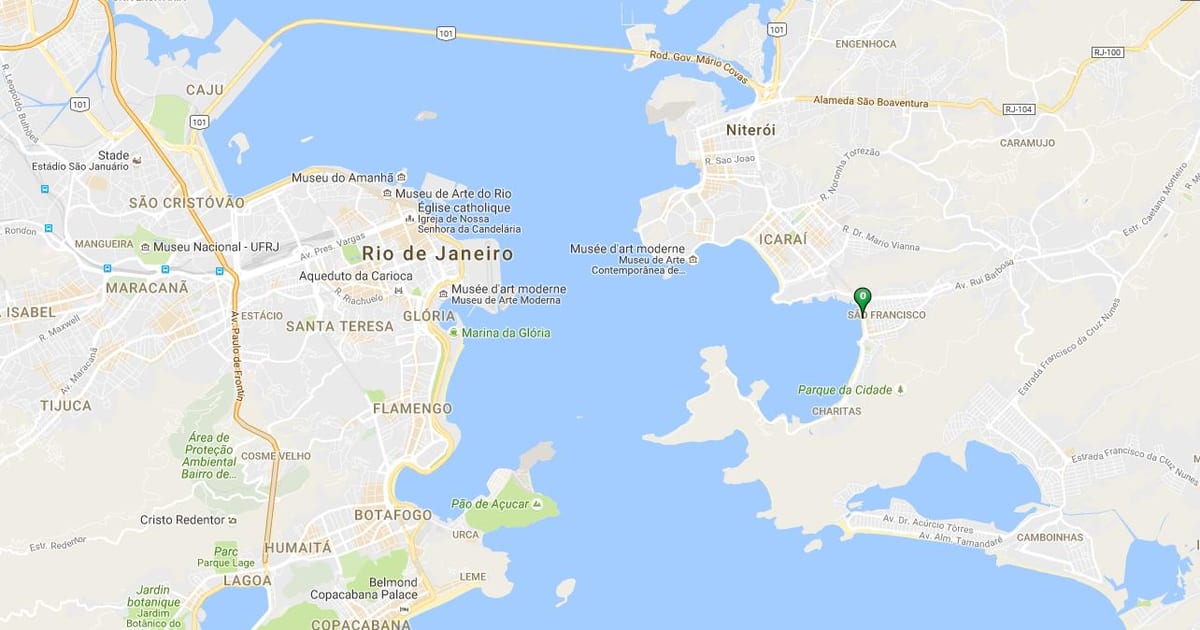 Kat jeyografik nan plaj Sao Francisco