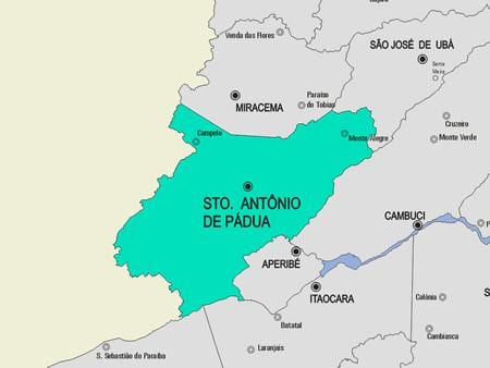 Kat jeyografik nan Santo Antonio de Pádua minisipalite a