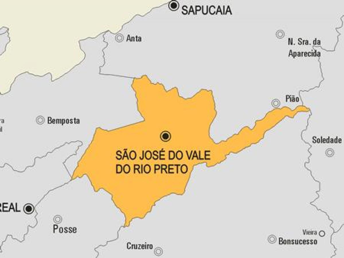 Kat jeyografik nan Sao Jose fè Vale ki fè Rio Preto minisipalite a