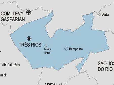 Kat jeyografik nan Três Rios minisipalite a