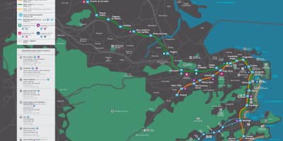 Kat jeyografik nan Rio de Janeiro transpòte